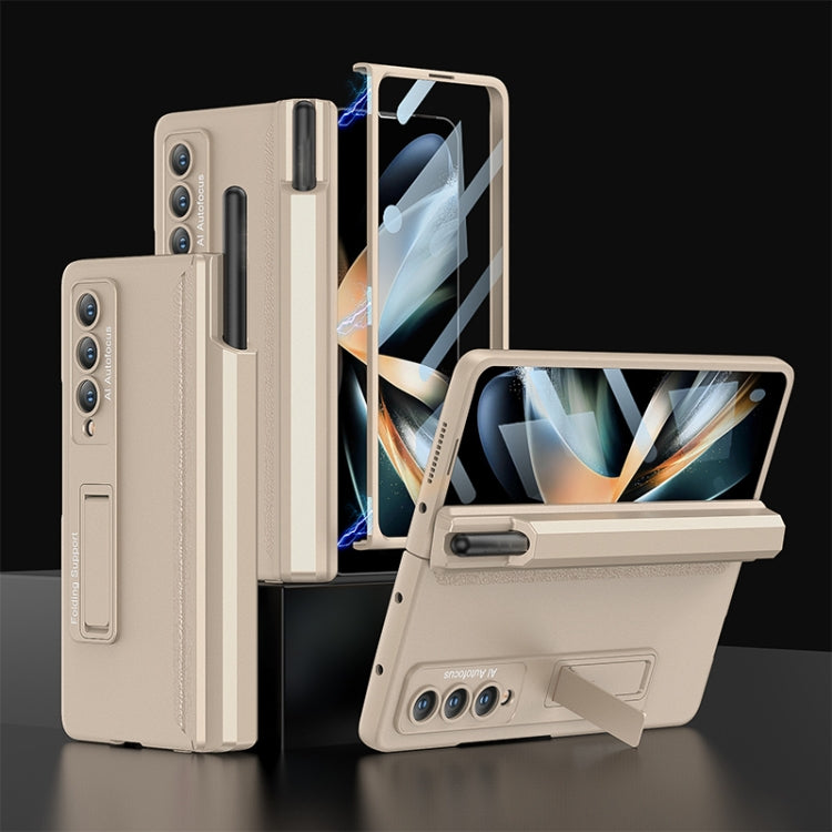 For Samsung Galaxy Z Fold4 GKK Integrated Magnetic Full Coverage Phone Case with Pen Drawer
