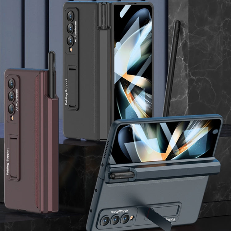 For Samsung Galaxy Z Fold4 GKK Integrated Magnetic Full Coverage Phone Case with Pen Drawer