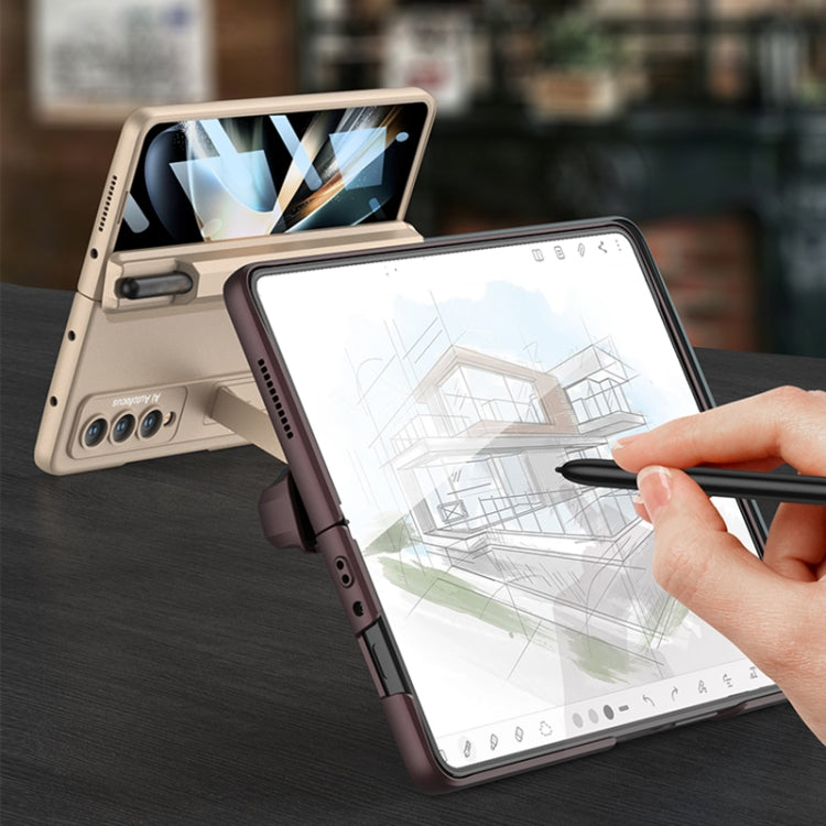 For Samsung Galaxy Z Fold4 GKK Integrated Magnetic Full Coverage Phone Case with Pen Drawer