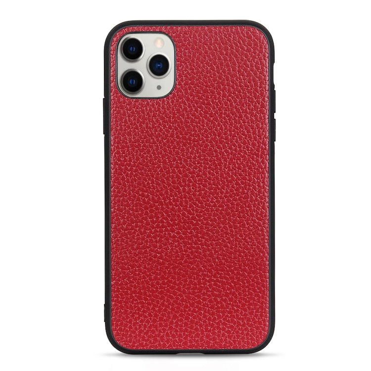 For iPhone 11 Pro Max Litchi Texture Genuine Leather Folding Protective Case