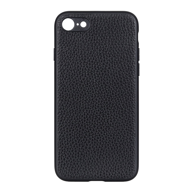 For iPhone SE 2022 / SE 2020 Litchi Texture Genuine Leather Folding Protective Case
