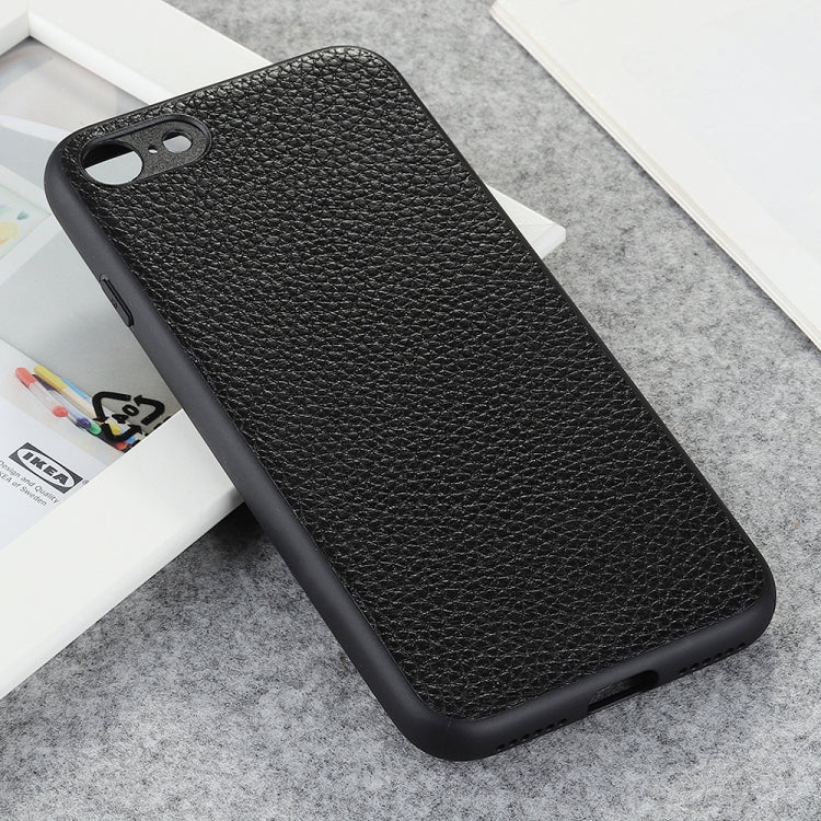 For iPhone SE 2022 / SE 2020 Litchi Texture Genuine Leather Folding Protective Case