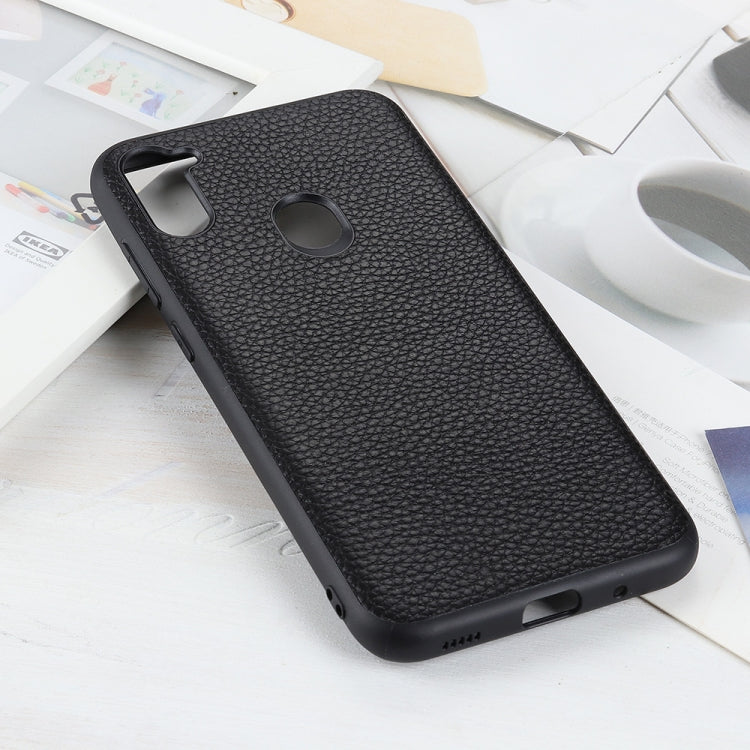 For Galaxy A11 Litchi Texture Genuine Leather Folding Protective Case