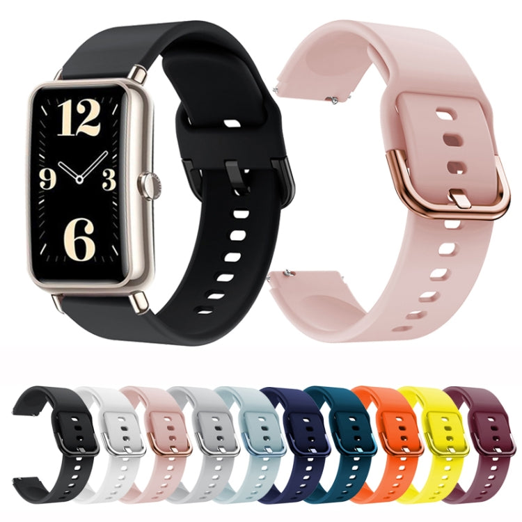 For Huawei Band 6 Color Buckle Silicone Watch Band