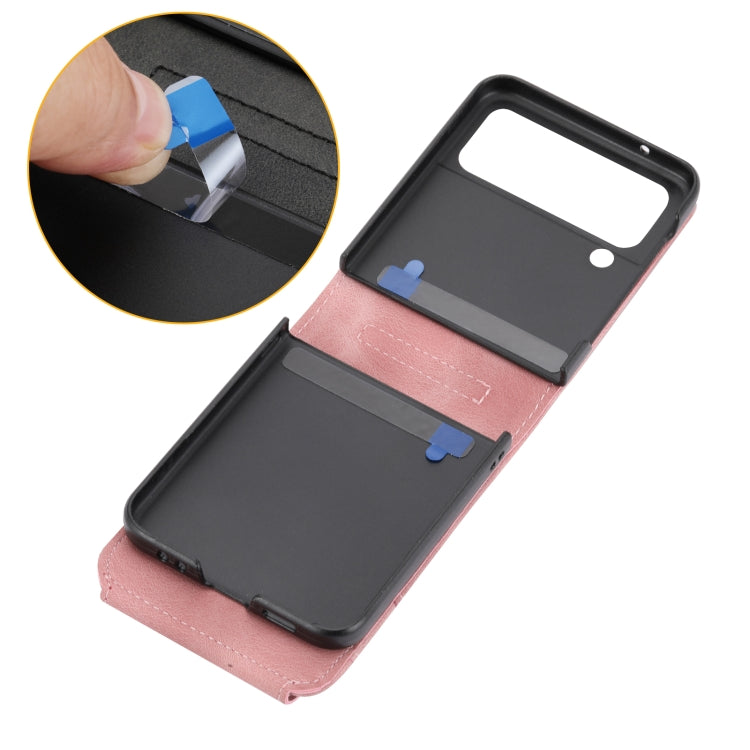 For Samsung Galaxy Z Flip3 5G Skin-feel Flowers Embossed Wallet Leather Phone Case