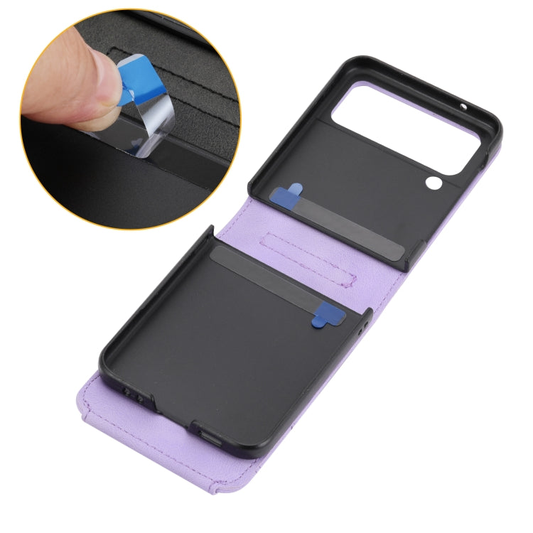For Samsung Galaxy Z Flip3 5G Skin-feel Flowers Embossed Wallet Leather Phone Case