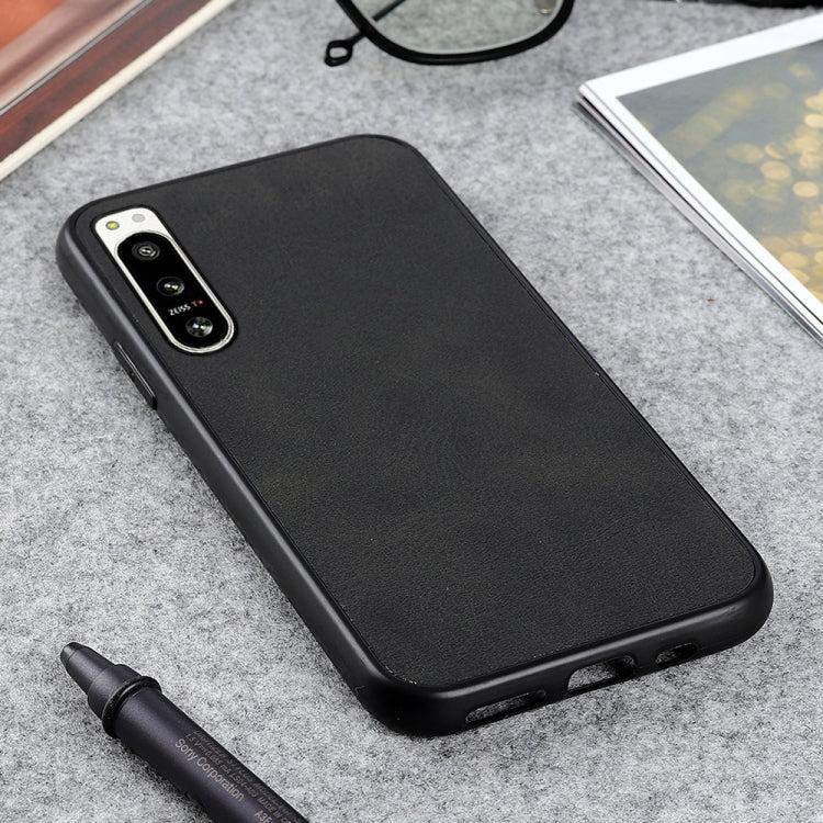 For Sony Xperia 5 IV Two-color Cowhide Texture PU Shockproof Phone Case