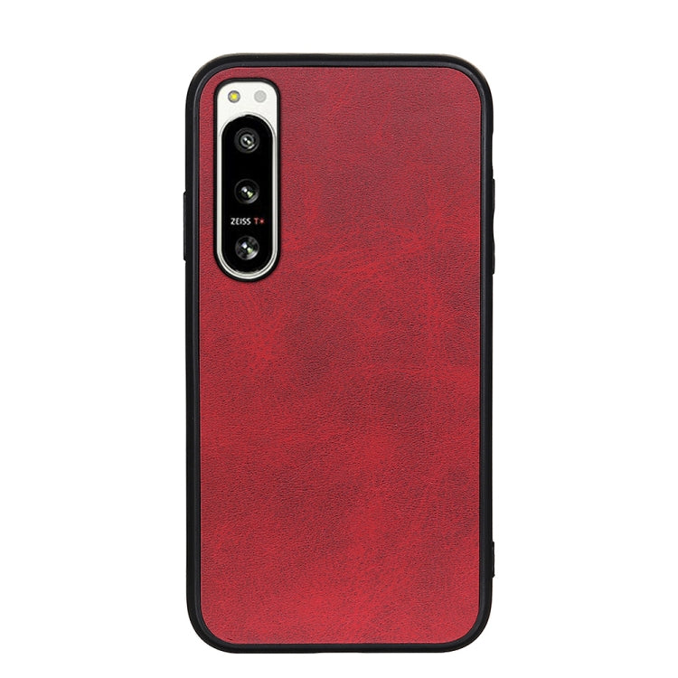 For Sony Xperia 5 IV Two-color Cowhide Texture PU Shockproof Phone Case