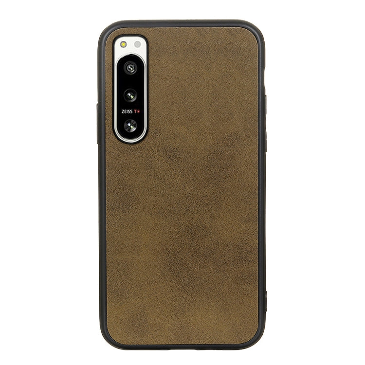 For Sony Xperia 5 IV Two-color Cowhide Texture PU Shockproof Phone Case