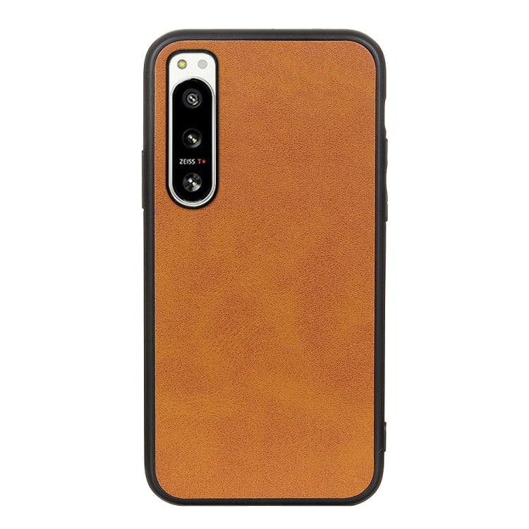 For Sony Xperia 5 IV Two-color Cowhide Texture PU Shockproof Phone Case