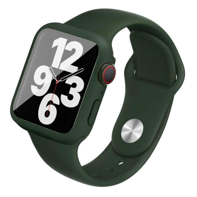 For Apple Watch SE 2022 40mm imak Silicone Watch Band PC Frame with Tempered Glass Film