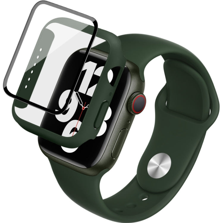 For Apple Watch SE 2022 40mm imak Silicone Watch Band PC Frame with Tempered Glass Film