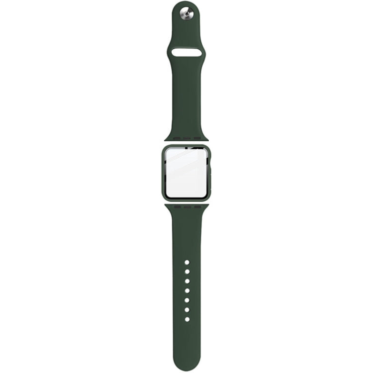 For Apple Watch SE 2022 40mm imak Silicone Watch Band PC Frame with Tempered Glass Film