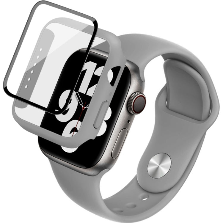 For Apple Watch SE 2022 40mm imak Silicone Watch Band PC Frame with Tempered Glass Film