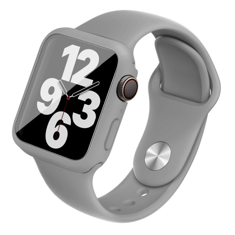 For Apple Watch SE 2022 40mm imak Silicone Watch Band PC Frame with Tempered Glass Film