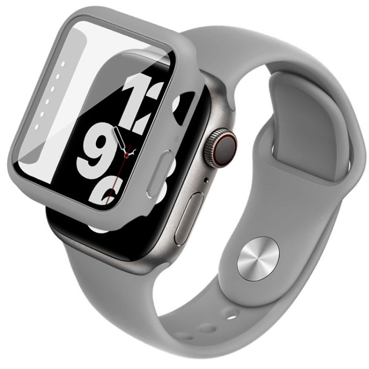 For Apple Watch SE 2022 40mm imak Silicone Watch Band PC Frame with Tempered Glass Film