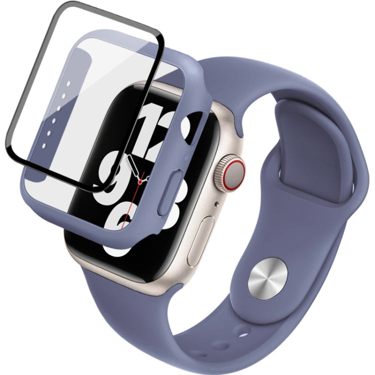 For Apple Watch SE 2022 40mm imak Silicone Watch Band PC Frame with Tempered Glass Film