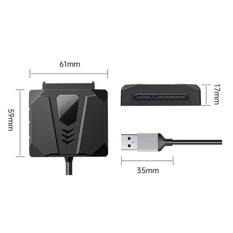 ORICO UTS2 USB 2.0 2.5-inch SATA HDD Adapter with Silicone Case, Cable Length:1m