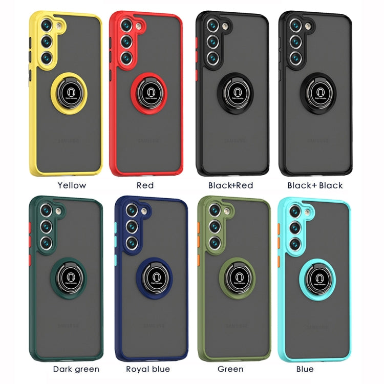 For Samsung Galaxy S23+ 5G Q Shadow I Ring Kickstand PC and TPU Hybrid Phone Case