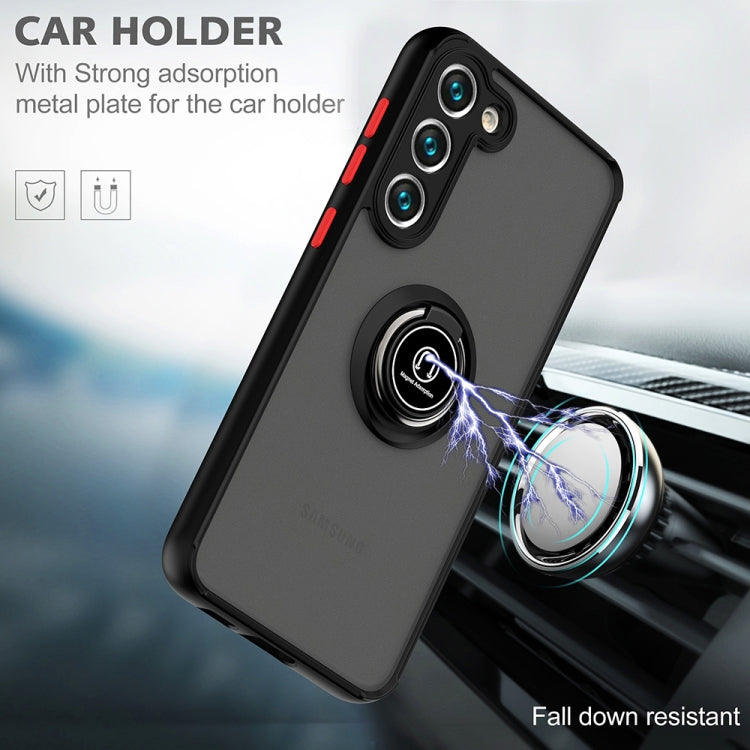 For Samsung Galaxy S23+ 5G Q Shadow I Ring Kickstand PC and TPU Hybrid Phone Case