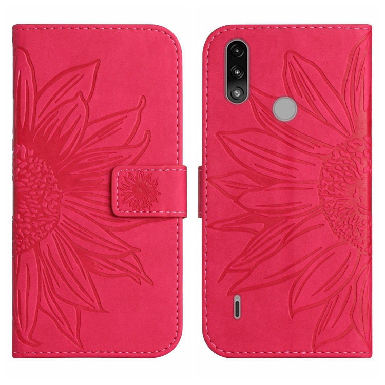 For Motorola Moto E7 Power/E7i Power Skin Feel Sun Flower Pattern Flip Leather Phone Case with Lanyard
