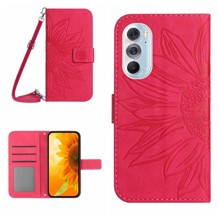 For Motorola Moto Edge 30 Ultra Skin Feel Sun Flower Pattern Flip Leather Phone Case with Lanyard