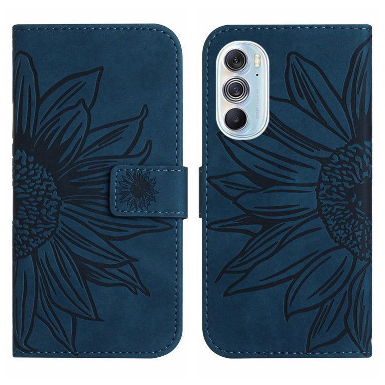 For Motorola Moto Edge 30 Ultra Skin Feel Sun Flower Pattern Flip Leather Phone Case with Lanyard