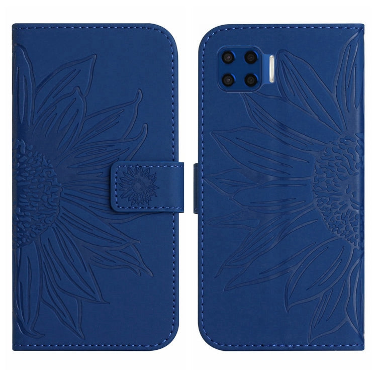 For Motorola Moto G 5G Plus Skin Feel Sun Flower Pattern Flip Leather Phone Case with Lanyard