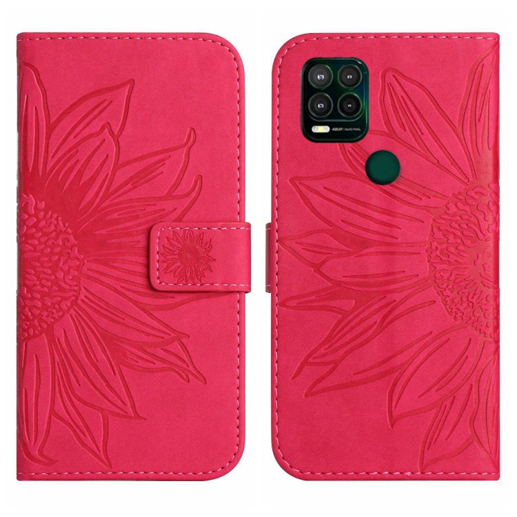 For Motorola Moto G Stylus 5G Skin Feel Sun Flower Pattern Flip Leather Phone Case with Lanyard