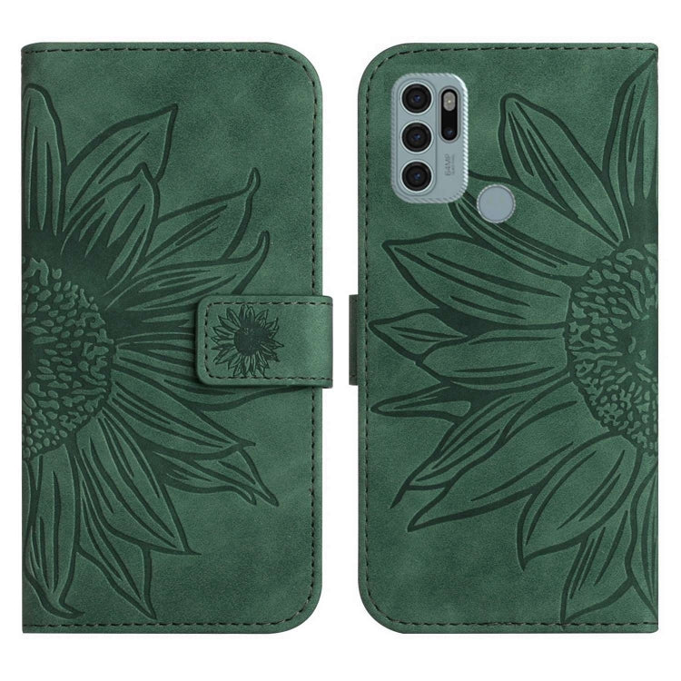 For Motorola Moto G60S Skin Feel Sun Flower Pattern Flip Leather Phone Case with Lanyard