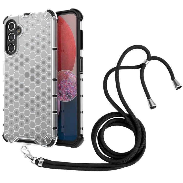 For Samsung Galaxy A14 5G Lanyard Honeycomb Phone Case