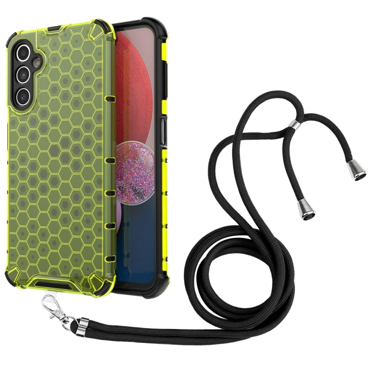 For Samsung Galaxy A14 5G Lanyard Honeycomb Phone Case