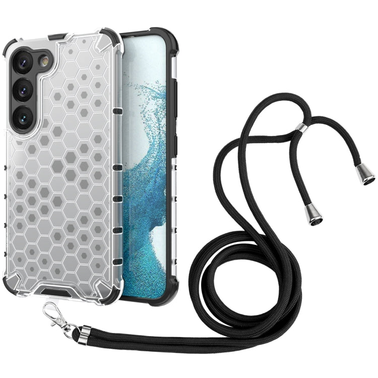 For Samsung Galaxy S23 5G Lanyard Honeycomb Phone Case
