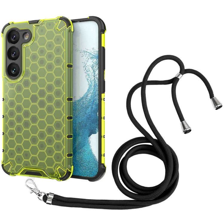 For Samsung Galaxy S23 5G Lanyard Honeycomb Phone Case