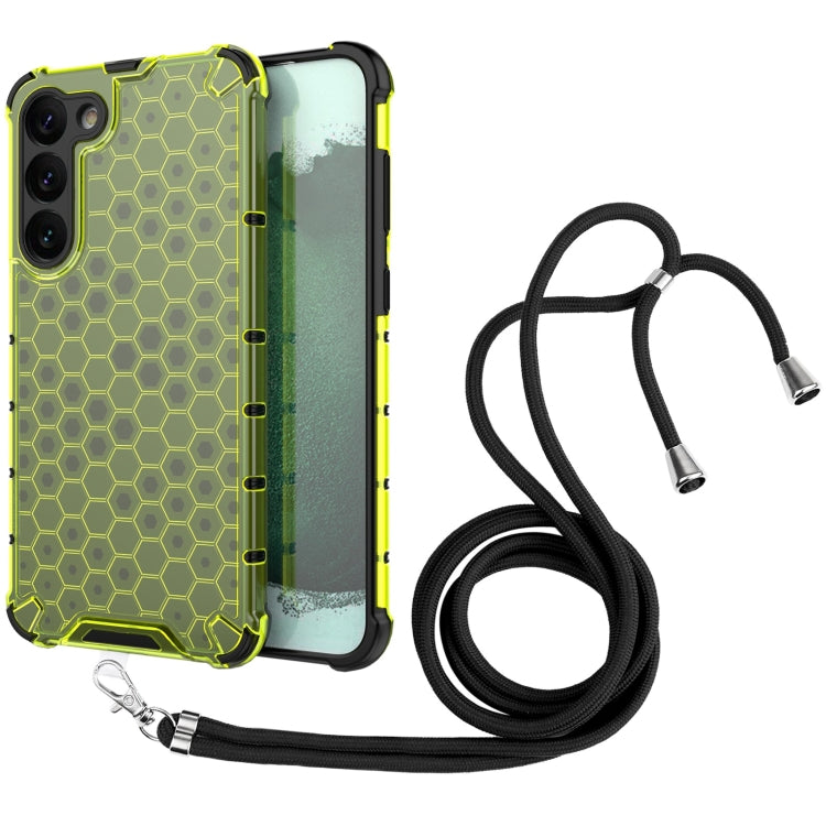 For Samsung  Galaxy S23+ 5G Lanyard Honeycomb Phone Case