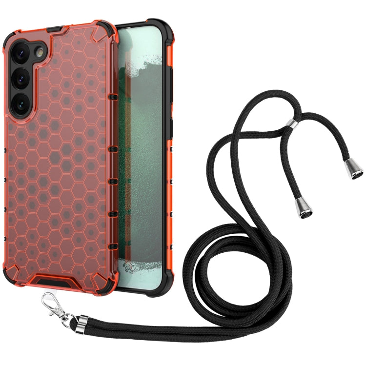 For Samsung  Galaxy S23+ 5G Lanyard Honeycomb Phone Case