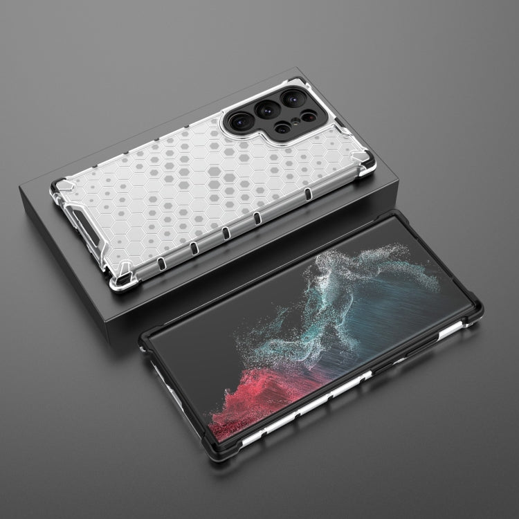 For Samsung Galaxy S23 Ultra 5G Lanyard Honeycomb Phone Case
