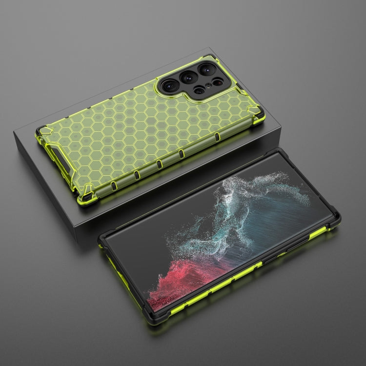 For Samsung Galaxy S23 Ultra 5G Lanyard Honeycomb Phone Case