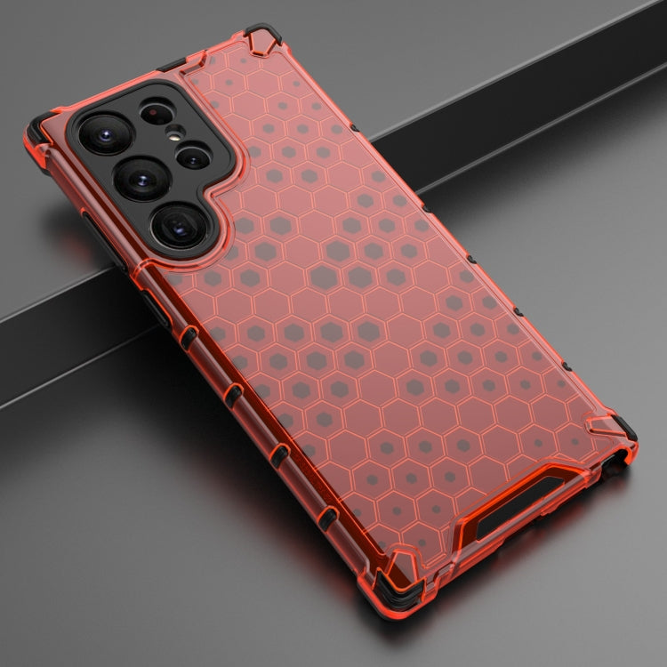 For Samsung Galaxy S23 Ultra 5G Lanyard Honeycomb Phone Case