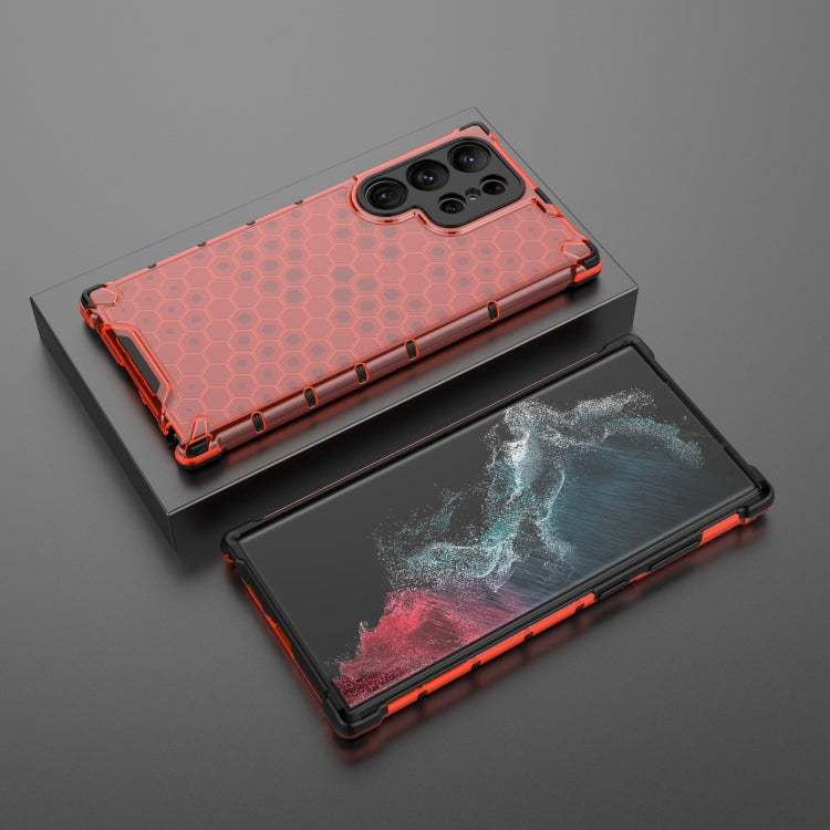 For Samsung Galaxy S23 Ultra 5G Lanyard Honeycomb Phone Case