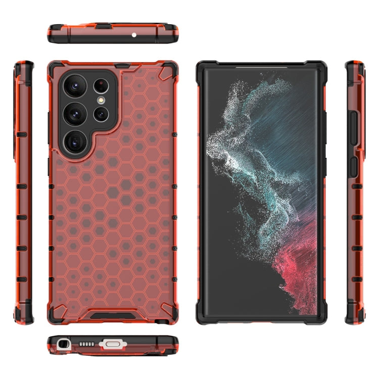 For Samsung Galaxy S23 Ultra 5G Lanyard Honeycomb Phone Case