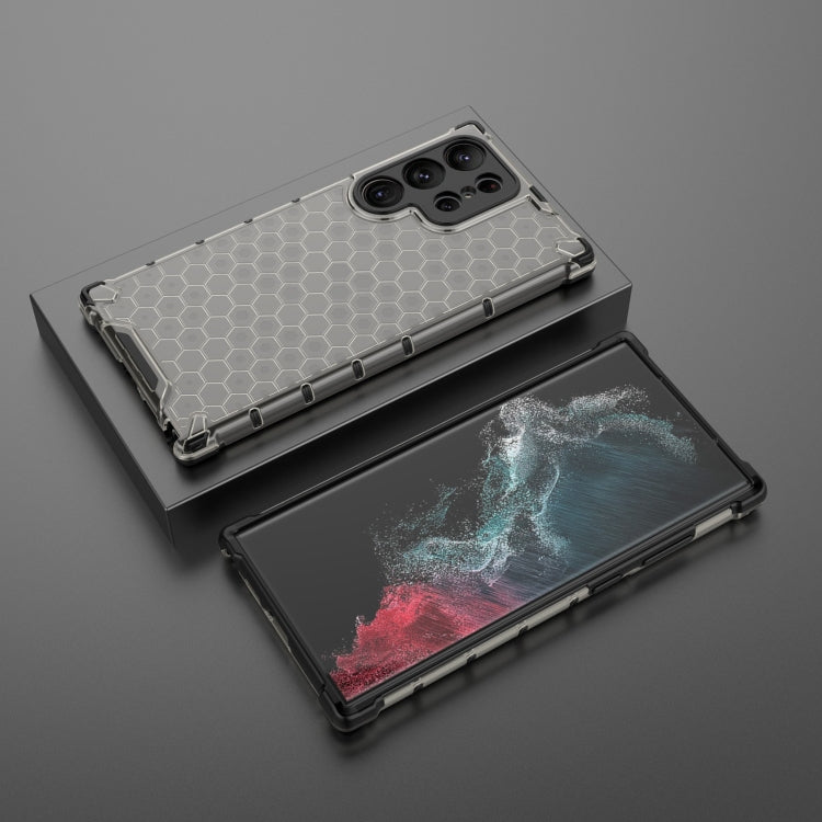 For Samsung Galaxy S23 Ultra 5G Lanyard Honeycomb Phone Case