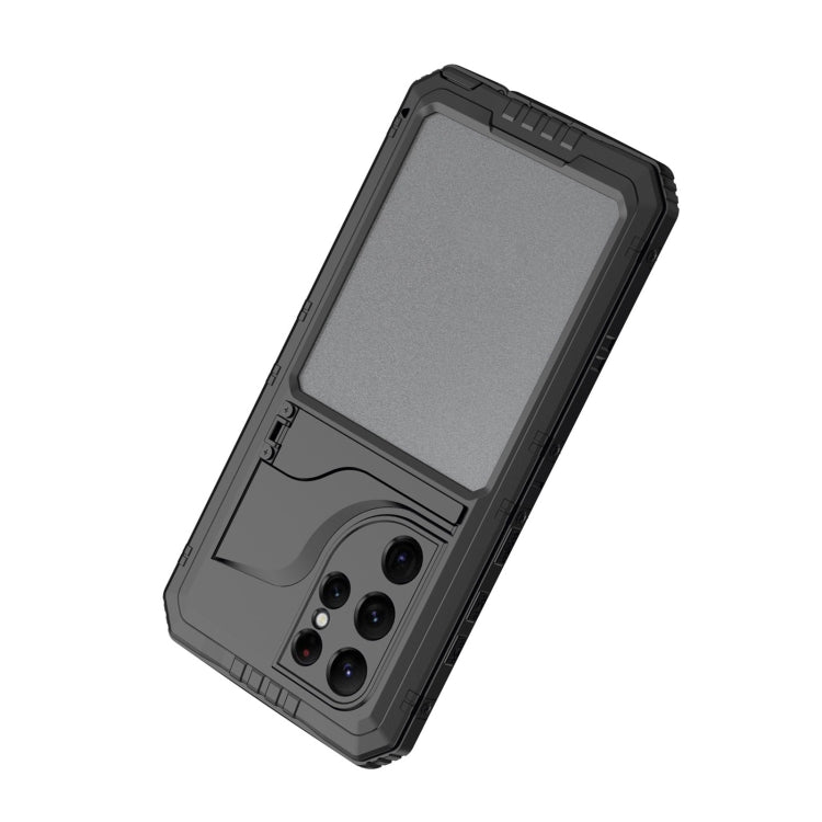 For Samsung Galaxy S22 Ultra 5G Metal + Silicone Phone Case with Screen Protector
