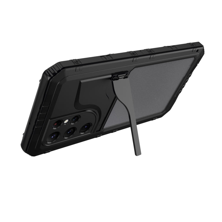 For Samsung Galaxy S22 Ultra 5G Metal + Silicone Phone Case with Screen Protector