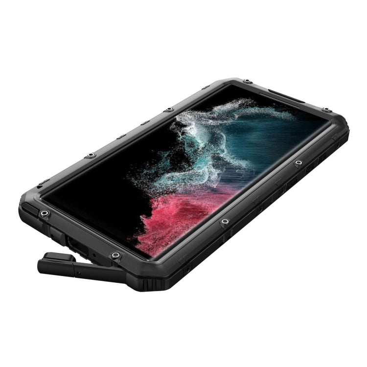 For Samsung Galaxy S22 Ultra 5G Metal + Silicone Phone Case with Screen Protector