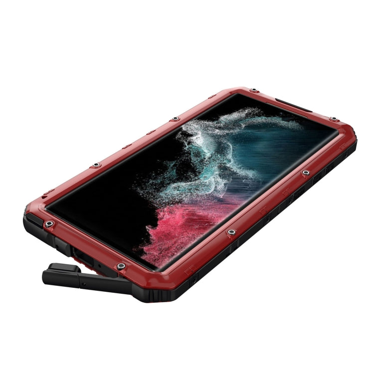 For Samsung Galaxy S22 Ultra 5G Metal + Silicone Phone Case with Screen Protector