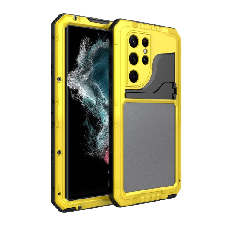For Samsung Galaxy S22 Ultra 5G Metal + Silicone Phone Case with Screen Protector