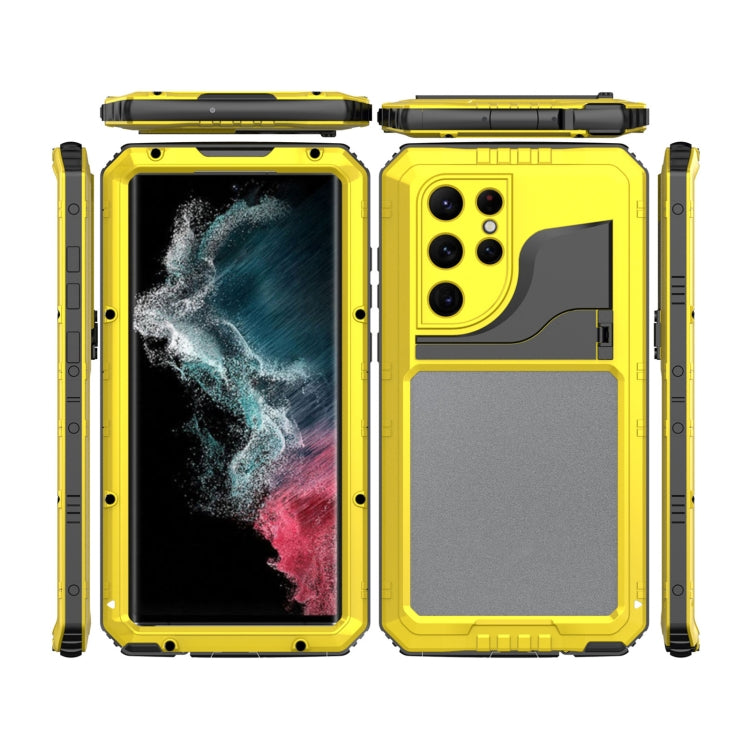 For Samsung Galaxy S22 Ultra 5G Metal + Silicone Phone Case with Screen Protector