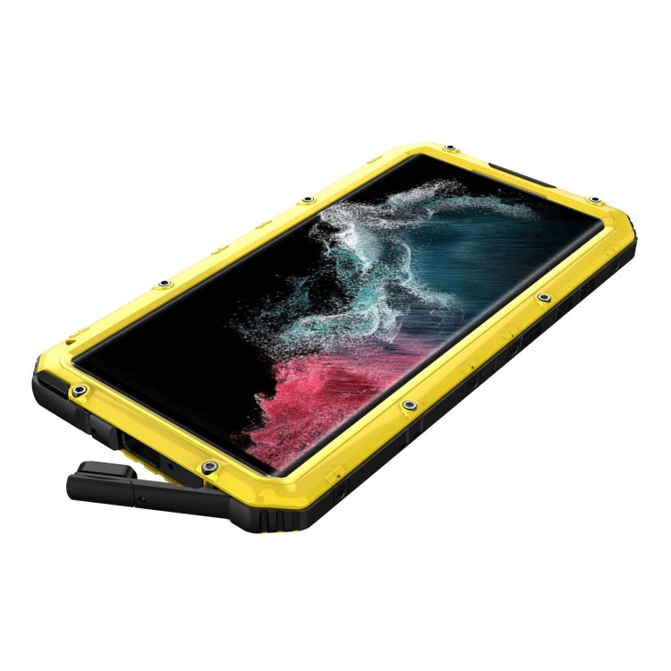 For Samsung Galaxy S22 Ultra 5G Metal + Silicone Phone Case with Screen Protector