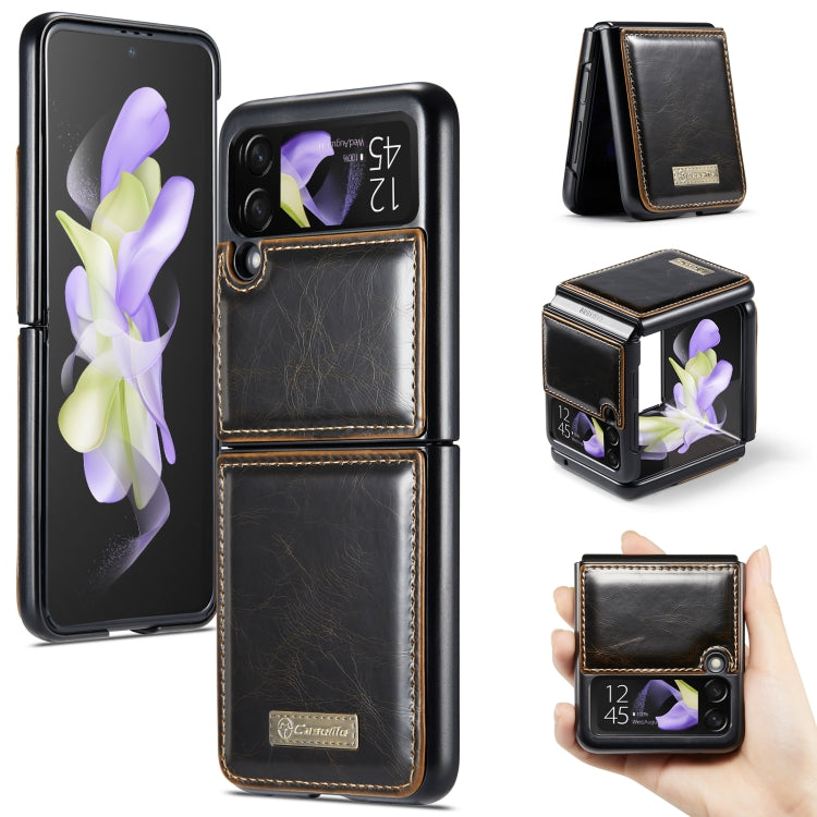 For Samsung Galaxy Z Flip4 CaseMe 003 Crazy Horse Texture Leather Phone Case